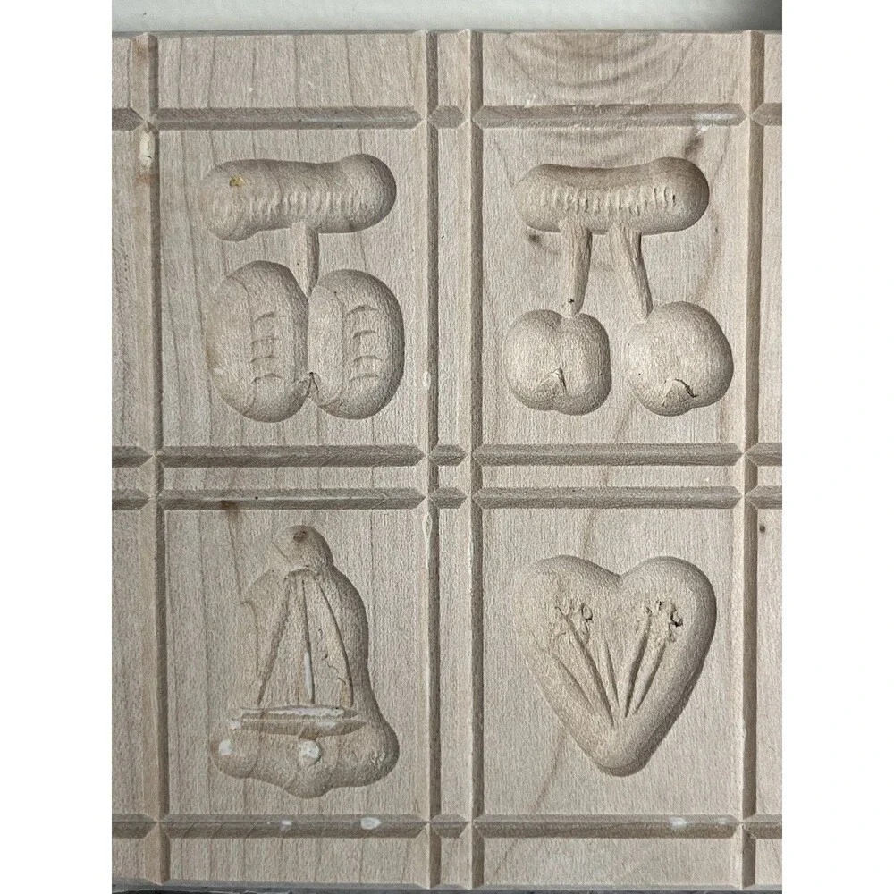 Vintage Wooden Maple Sugar / Butter Press Molds, Animal Fruits Object Molds